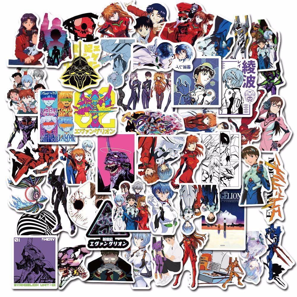 Miếng Dán PVC Chống Thấm Nước Hình Anime Evangelion Trang Trí Sổ Tay / Vali / Laptop / Hành Lý