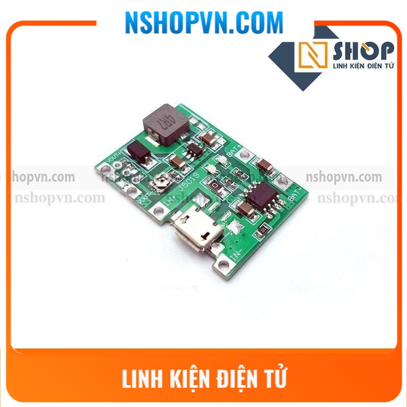 Mạch sạc pin 18650 1S tích hợp tăng áp 27V