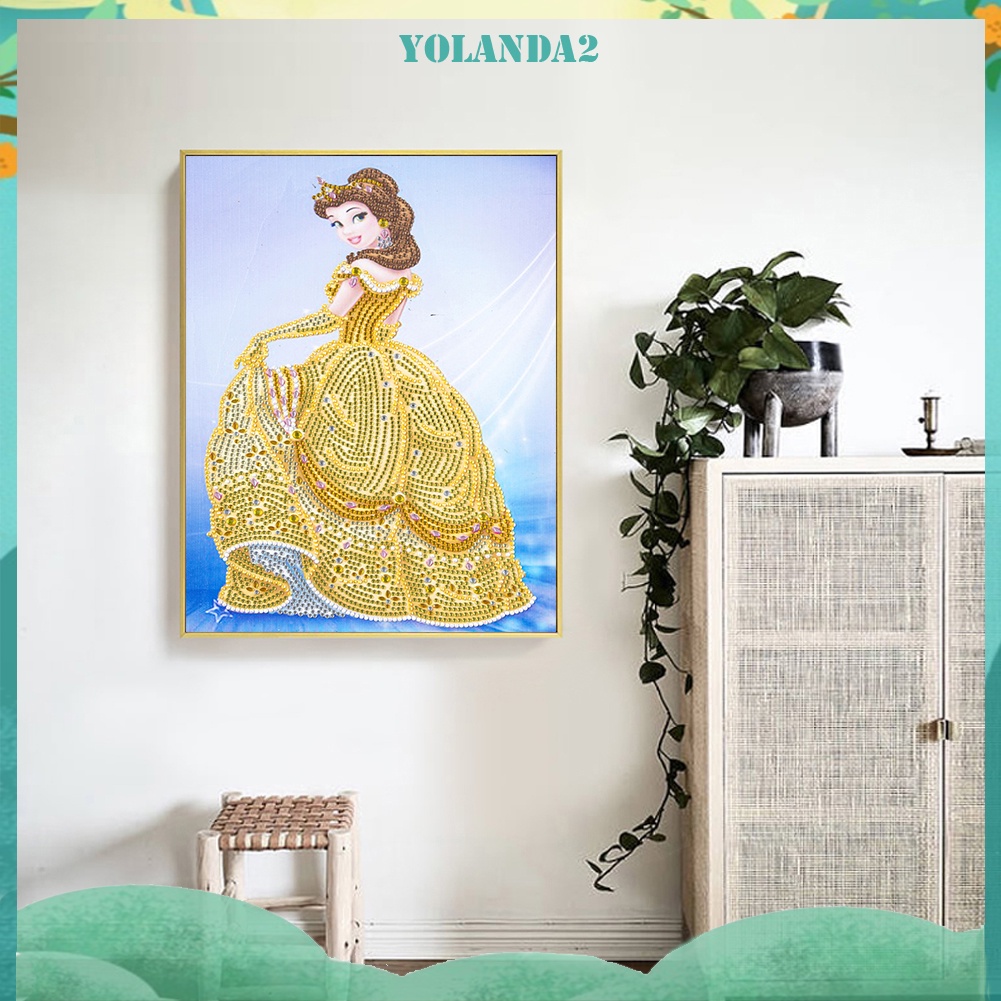 Bộ tranh đính đá 5D tự làm hình công chúa dễ thương