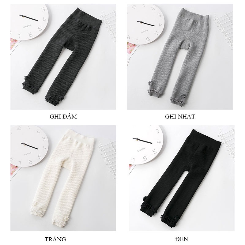 Quần tất trẻ em lót lông dày dặn siêu ấm cho mùa đông đính nơ LAVENUSA T38