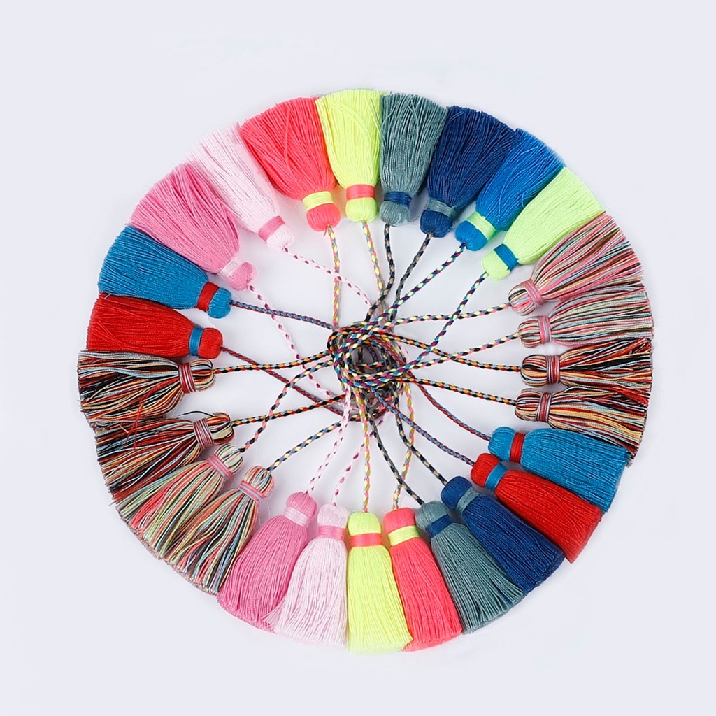 Dây rua rua cotton Beadia phối màu đẹp mắt dùng trang trí rèm cửa