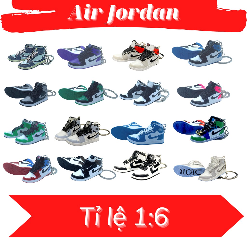 Móc khoá mô hình sneaker 3D JD1 ,mô hình giày mini tỉ lệ 1:6