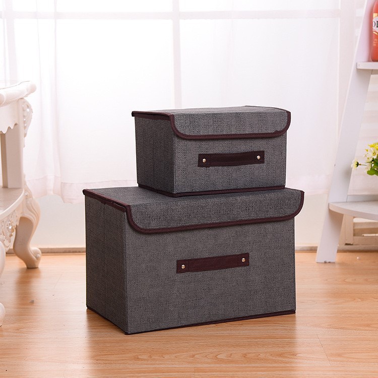 Hộp vải Đựng Đồ Đa Năng Thùng Đựng Quần Áo Đồ Lót Đồ Chơi Gấp Gọn Bằng Vải Cứng Cáp Có Nắp Đậy