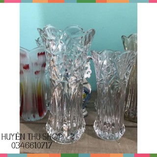 (Gói hàng đảm bảo) Lọ hoa thủy tinh pha lê cỡ lớn 32cm 🌼