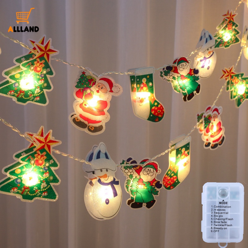 Dây Đèn LED Hình Ông Già Noel / Người Tuyết Trang Trí Cây Thông Giáng Sinh DIY