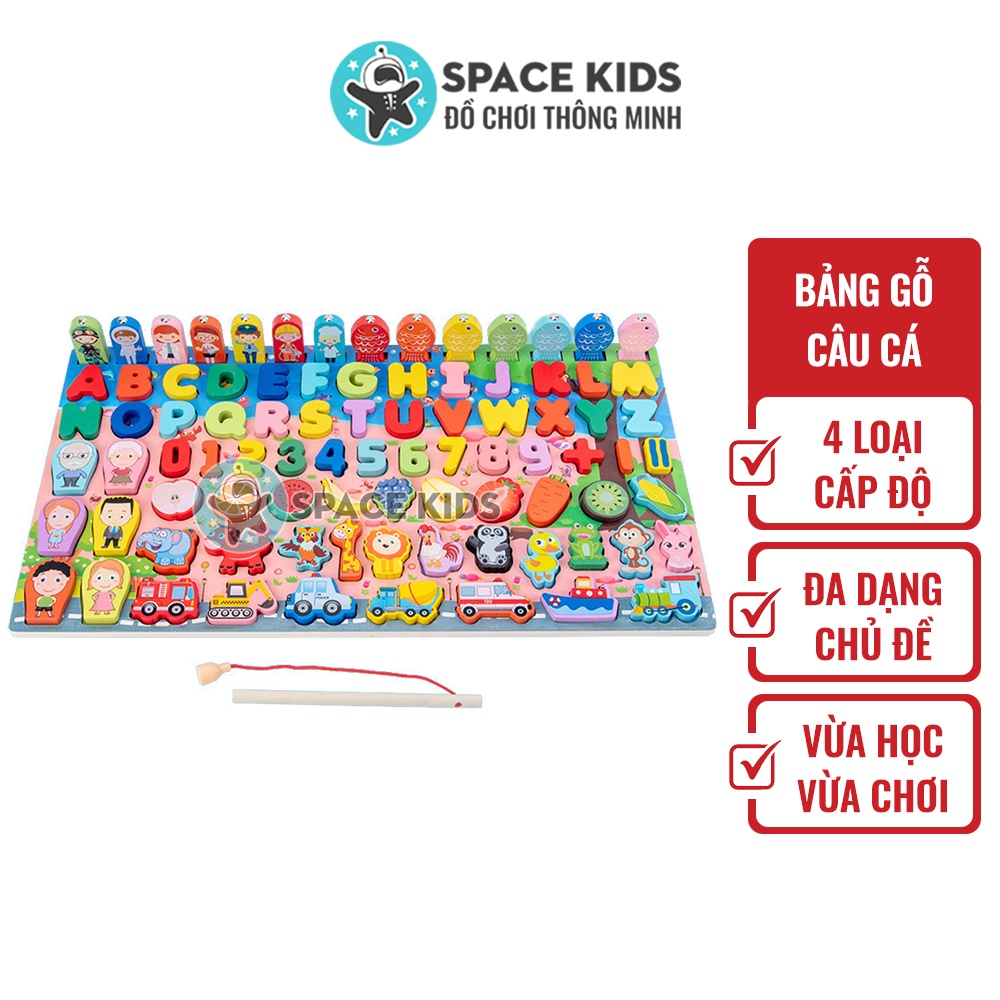 Đồ chơi gỗ thông minh Bảng chữ cái TIẾNG VIỆT câu cá gỗ, đồ chơi giáo dục montessori tư duy phát triển trí tuệ cho bé