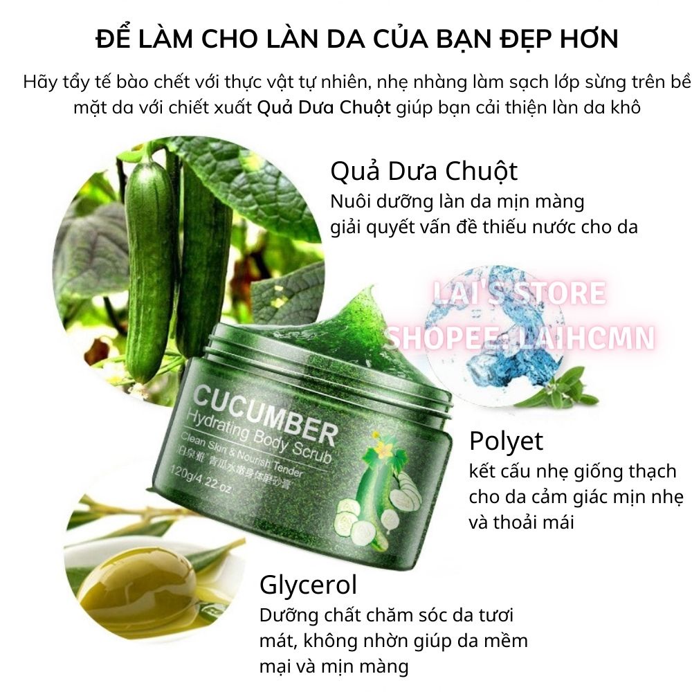 Tẩy Tế Bào Chết Hạnh Nhân, Bơ Hạt Mỡ, Dưa Leo Bioaqua Cho Mặt Và Toàn Thân Dưỡng Ẩm, Làm Sáng Da, Sạch Sâu Lỗ Chân Lông