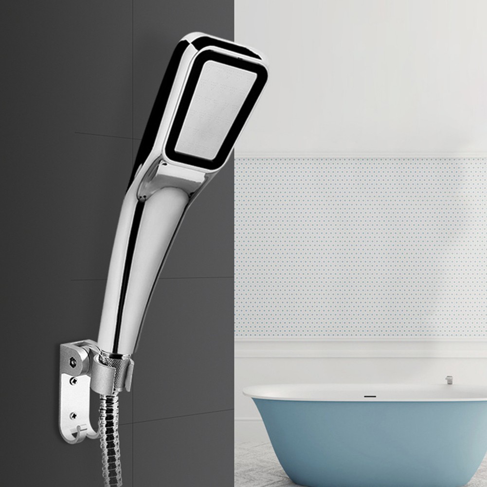 Bộ tay sen tắm vòi sen tăng áp vuông nhựa ABS mạ Crom mặt inox 304 chống rỉ sét thế hệ mới, đủ bộ tay+dây+cài - QM006