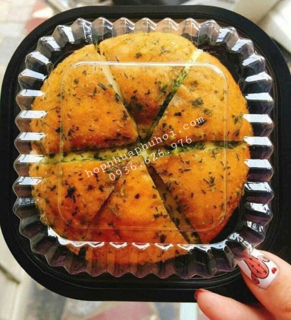 100 Hộp nhựa Ht12 trắng đen đựng xôi bánh