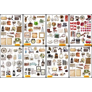 Sticker Washi A4 [ VẬT DỤNG NỘI THẤT] Dạng Lì Trang Trí Bullet Journal Siêu Đẹp  (115001-115007)