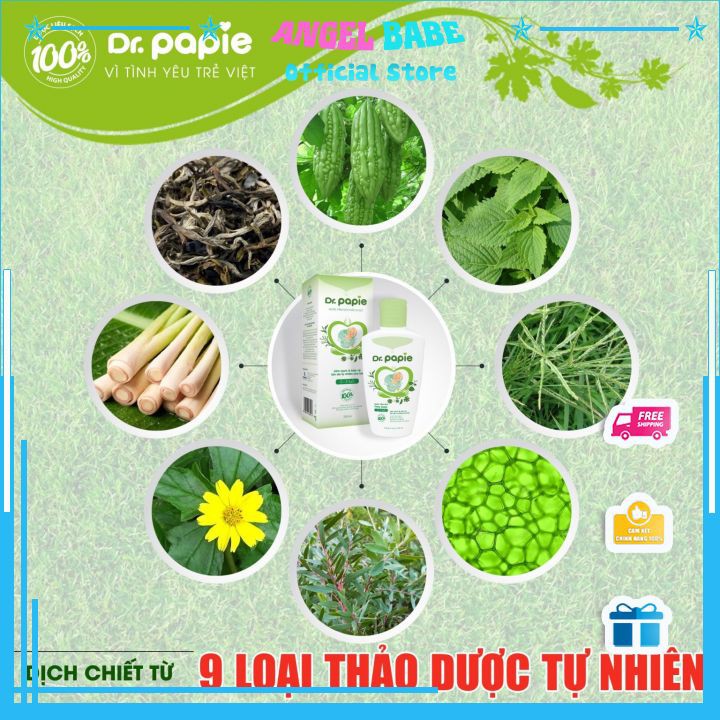 Nước tắm gội thảo dược cho bé Dr Papie