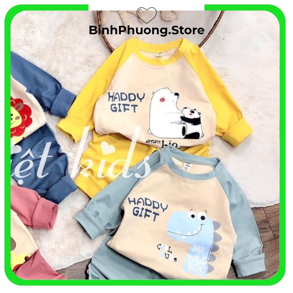 Bộ Thun Lạnh Dài Tay Cho Bé, Bộ Đồ Thu Đông Mặc Nhà Cho Bé Trai Gái Minky Mom 1 2 3 4 Tuổi Binhphuong.Store