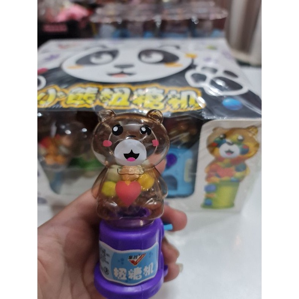 [Kẹo đồ chơi] Máy bán kẹo mini hình gấu size 10cm cho bé