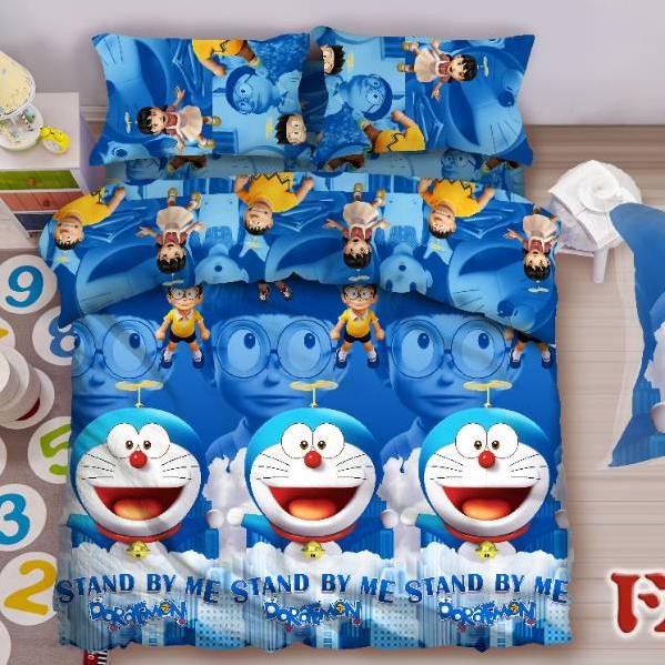Kéo... Ga Trải Giường Vải Lanh In Hình Doraemon Kích Thước 180x200 / Queen 160x200