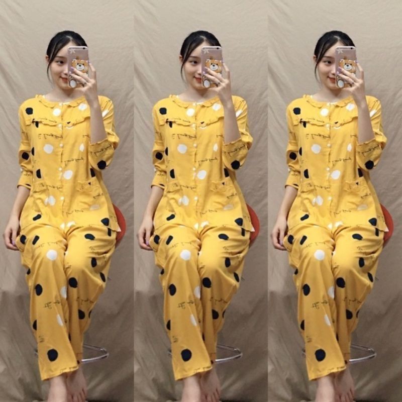 Bộ lanh sau sinh cúc giữa loại đẹp cho mẹ 40-70kg (nhiều mẫu)