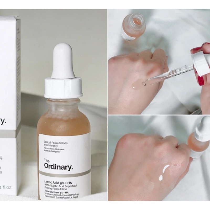 Serum The Ordinary Lactic Acid 5% + HA làm sạch da loại bỏ nhân mụn cám, cấp ẩm