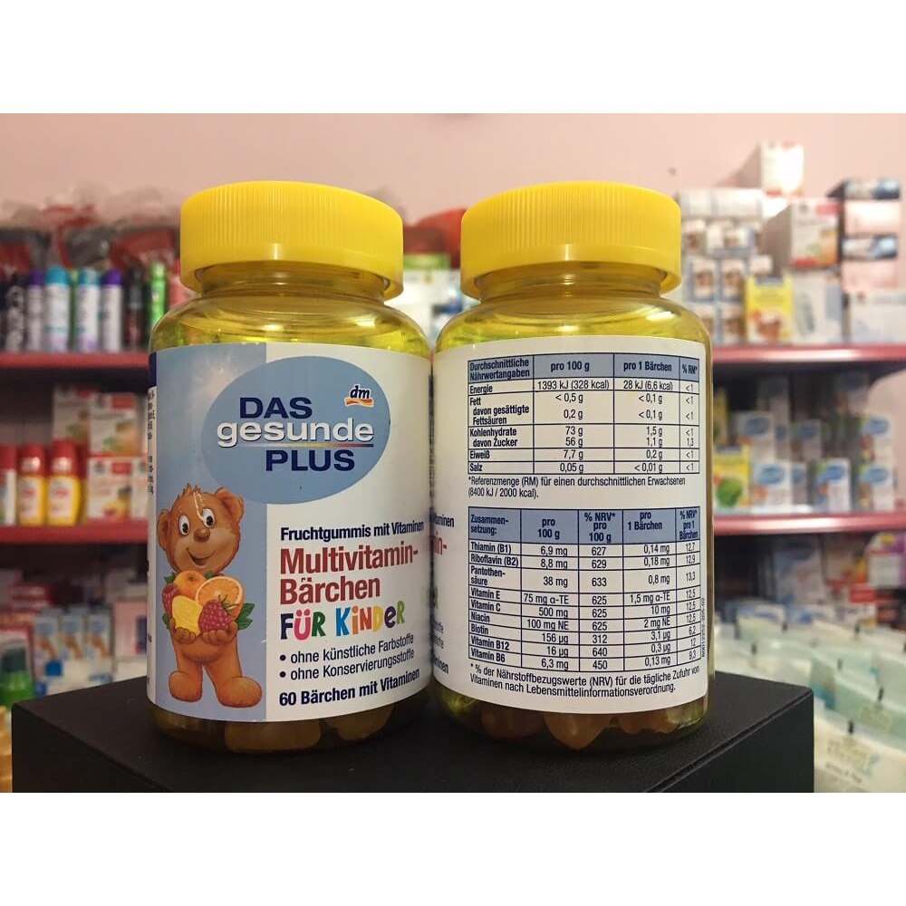 Kẹo Gấu Bổ Sung Vitamin Tổng Hợp Cho Trẻ Mivolis Multivitamin Barchen Vị Trái Cây 60 Viên của Đức