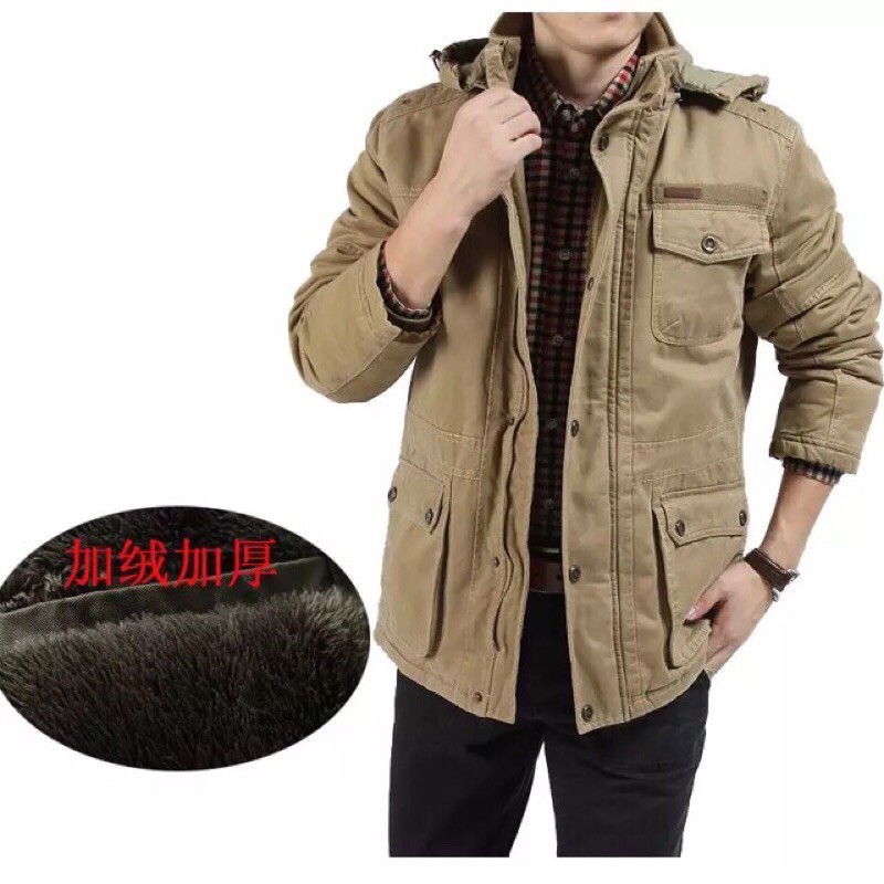 SIÊU PHẨM ÁO KHOÁC KAKI LÓT LÔNG CỰC ẤM