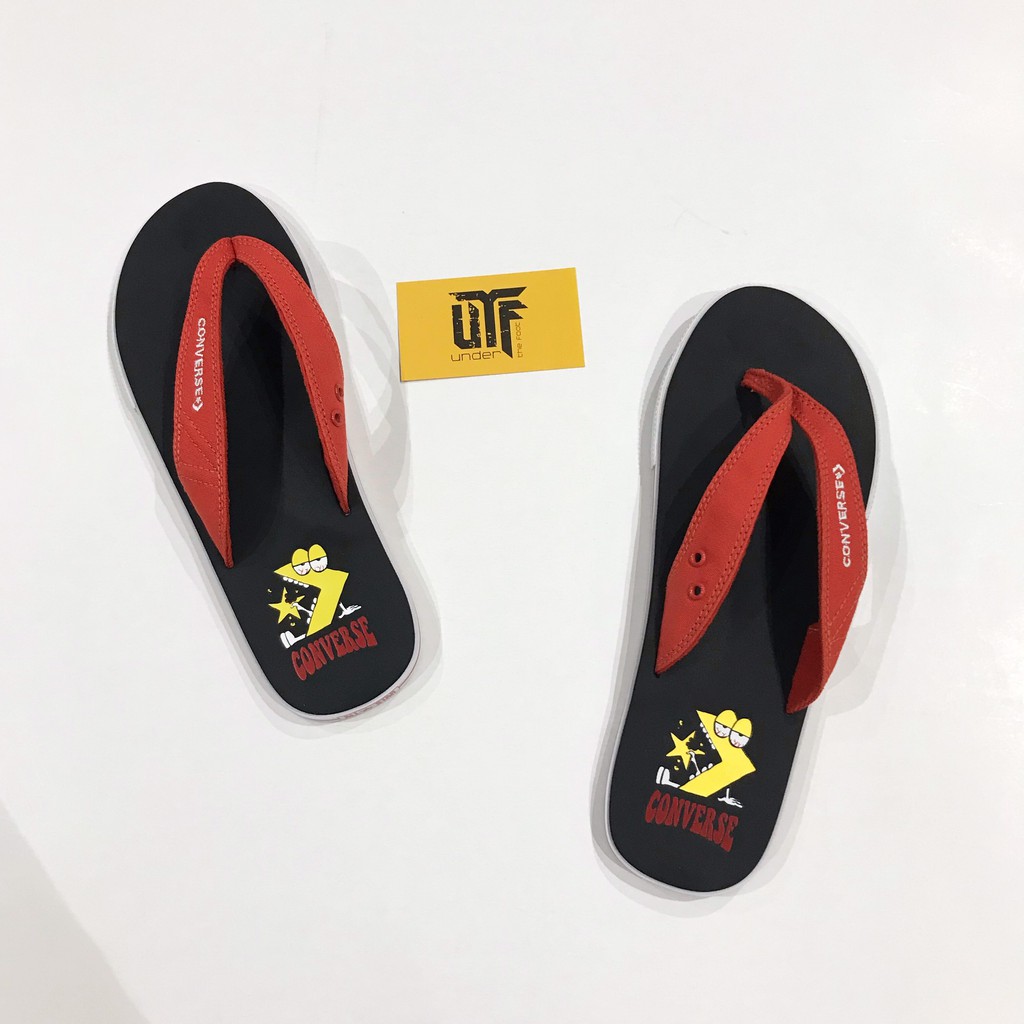 Dép Converse đen quai cam xỏ ngón