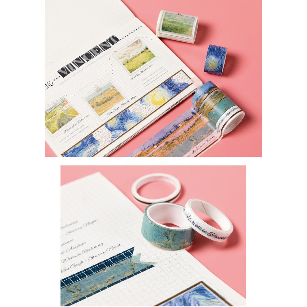 Set băng dính washi tape trang trí planner scrapbook WST133