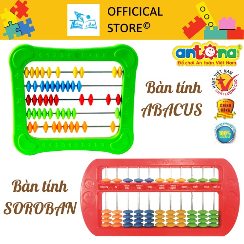 Bảng tính Abacus (Hệ số 10)/Soroban ANTONA-Giúp Bé Tính Nhẩm Nhanh, Không Cần Sử Dụng Máy Tính