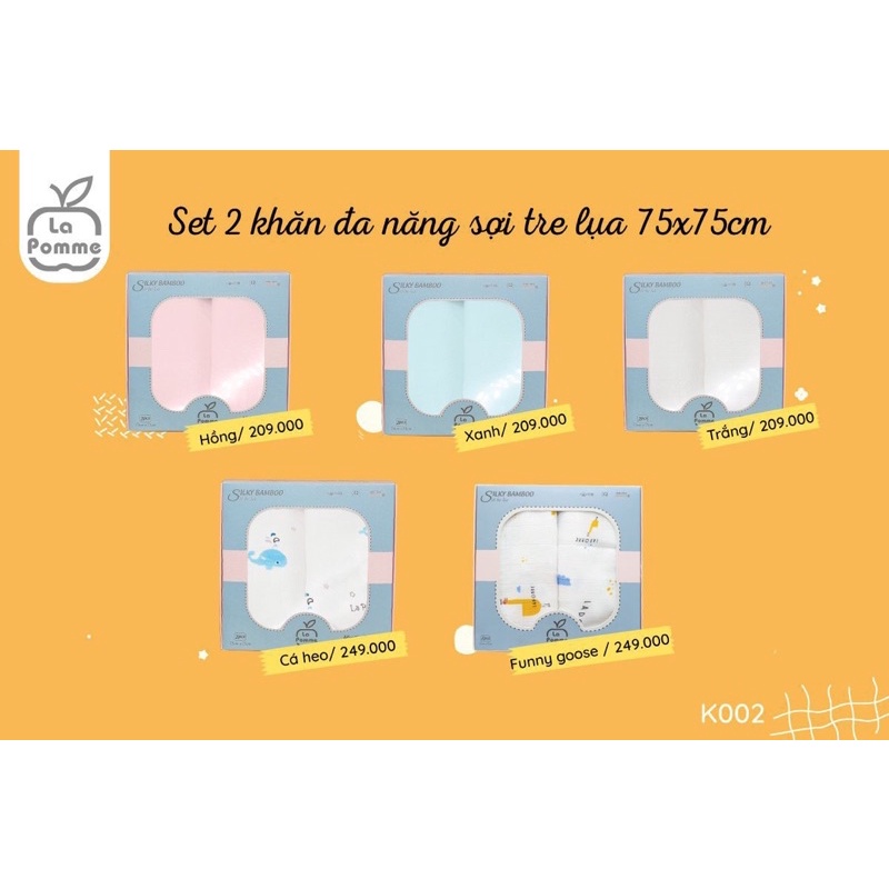 [ Hàng Mới Về ] Set 2 khăn tắm sợi tre kháng khuẩn x5 khổ 75*75