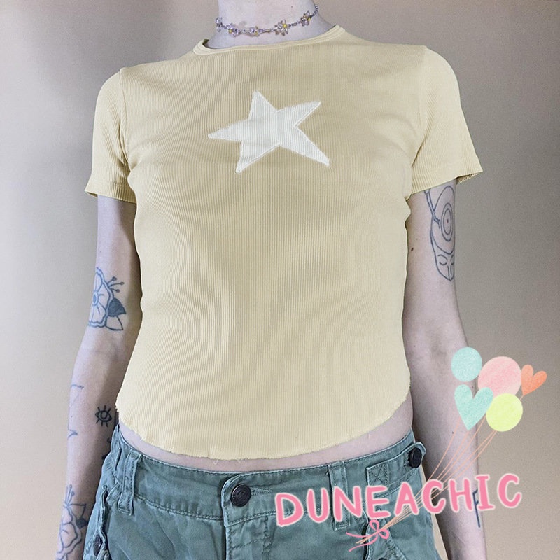 Áo Thun Nữ Tay Ngắn In Hình Ngôi Sao Thời Trang