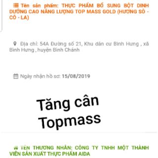 Sữa bột tăng cân Top mass gold