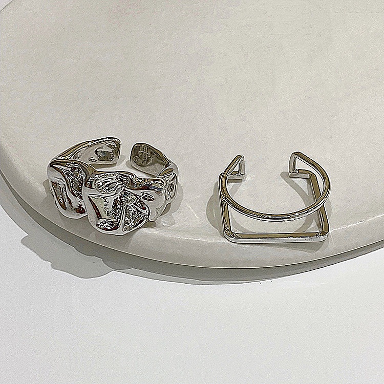 Bộ Nhẫn Thiết Kế Đơn Giản Phong Cách retro Thời Trang