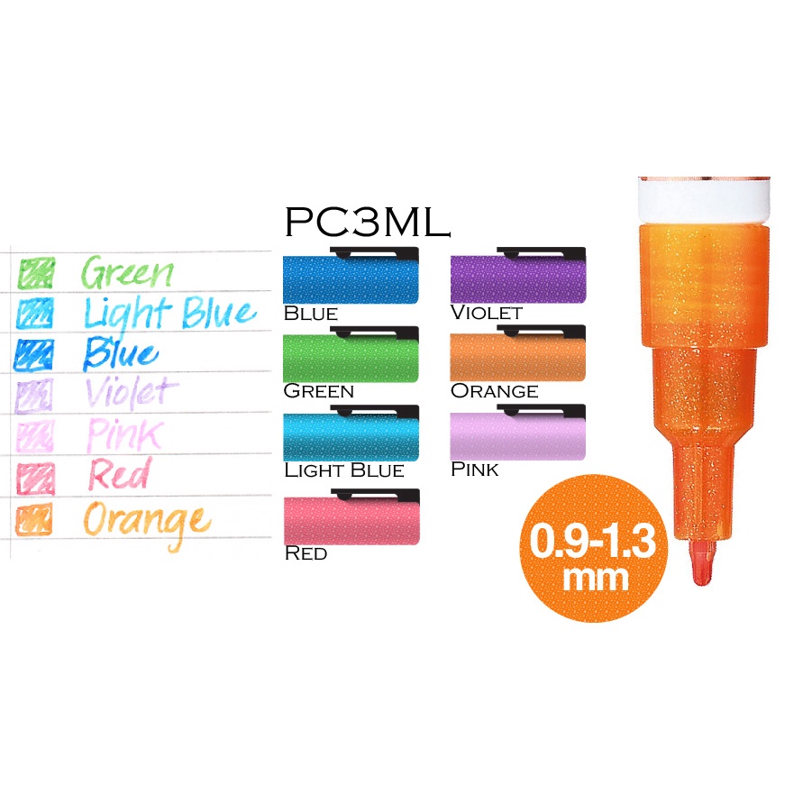 Bút vẽ đa chất liệu Posca kim tuyến PC 3ML hãng Uni