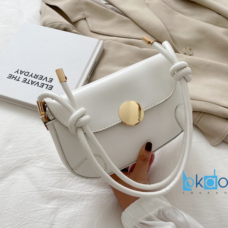 Túi đeo chéo nữ LOKADO túi nữ da mềm đeo chéo khóa tròn-HY146