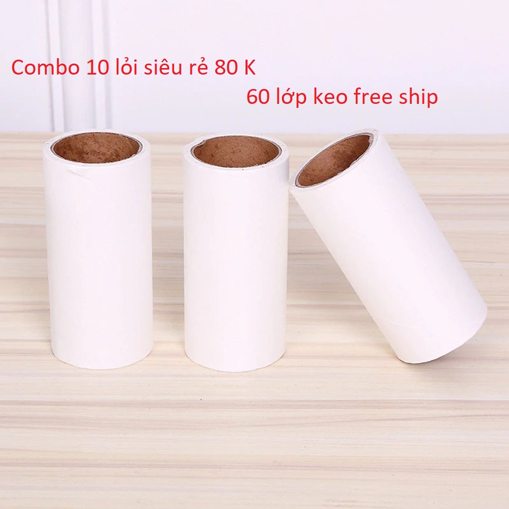 COMBO Lõi Lăn Bụi 10cm/16cm, Quần Áo Siêu dính ,, thảm, dọn sạch lông thú cưng.