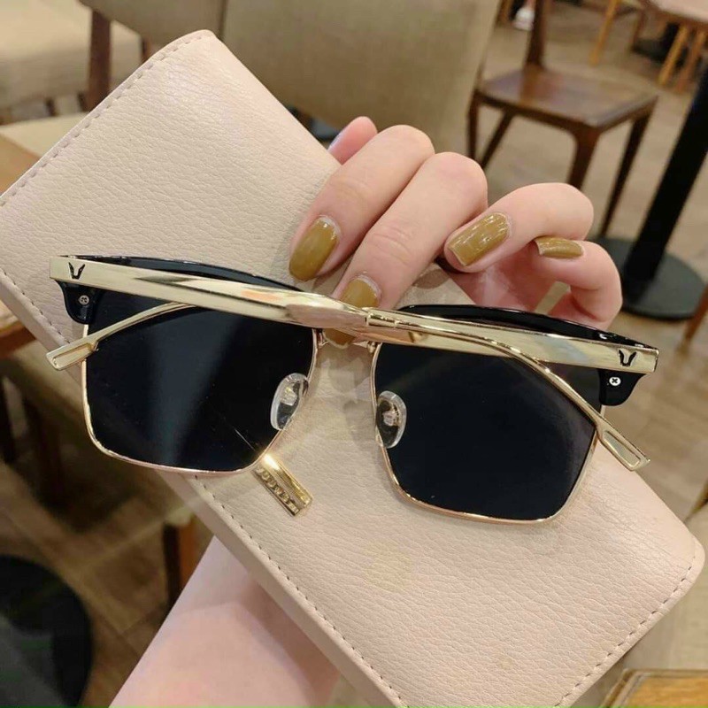 Kính Nam Nữ Unisex Quốc Dân Thời Trang Nữa Viền Vàng | BigBuy360 - bigbuy360.vn