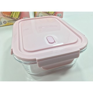 Hộp thủy tinh 2 ngăn 1000ml Red cherry - Hộp cơm thủy tinh 2 ngăn đựng thức ăn, thực phẩm sử dụng được trong lò vi sóng