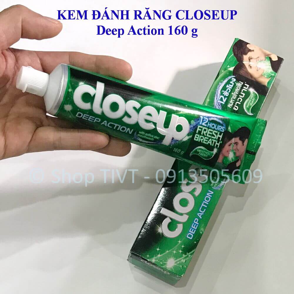 Kem đánh răng Closeup Deep Action 160g Thái Lan, trắng răng, dưỡng nướu, tạo sự tự tin với hương thơm mát tự nhiên-TIVT