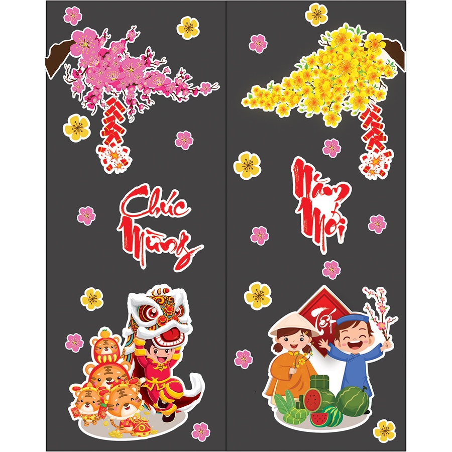 Decal Tết [HÀNG LOẠI I] Dán Kính, Dán Tường - Trang trí Tết 2022 Dày dặn, Size lớn - Viet Decor | BigBuy360 - bigbuy360.vn