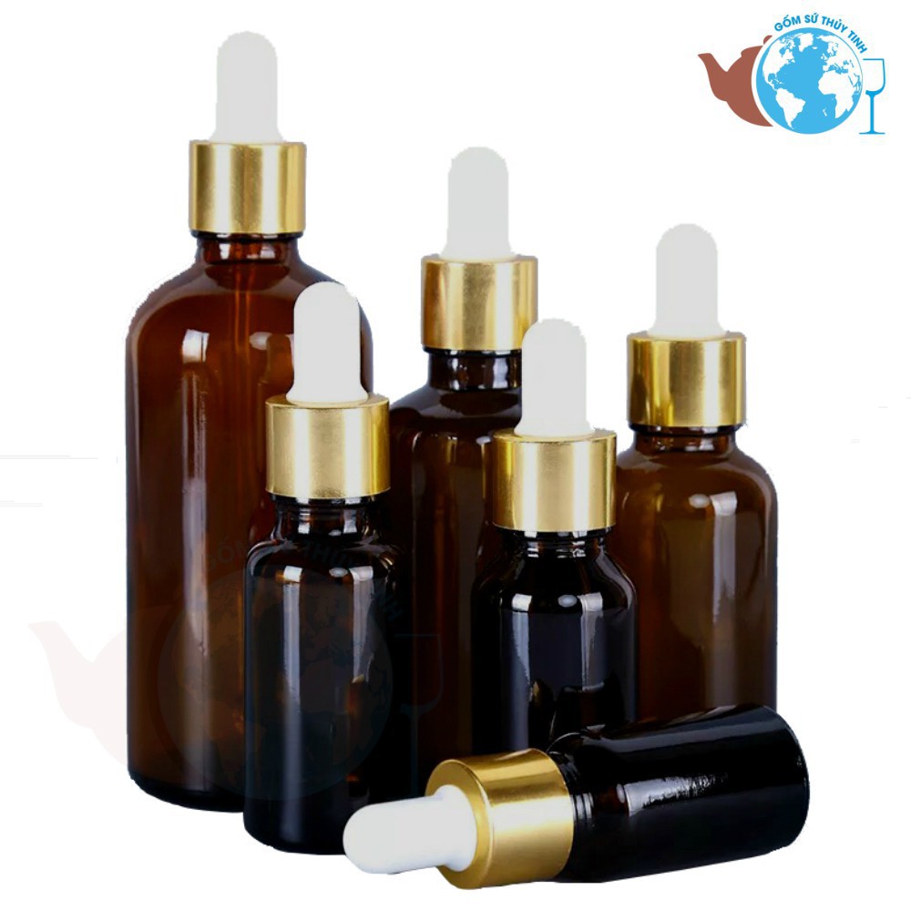 Bộ 10 chai thuỷ tinh 50ml đựng tinh dầu bóp giọt