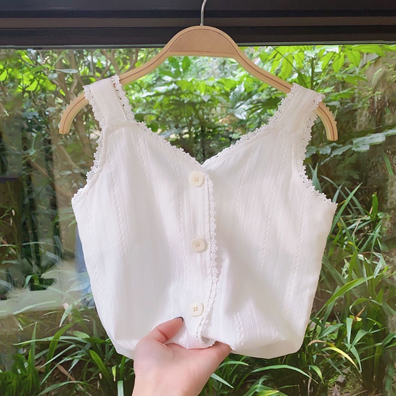 Áo Thun Hai Dây Trơn Màu Xinh Xắn Dành Cho Bé