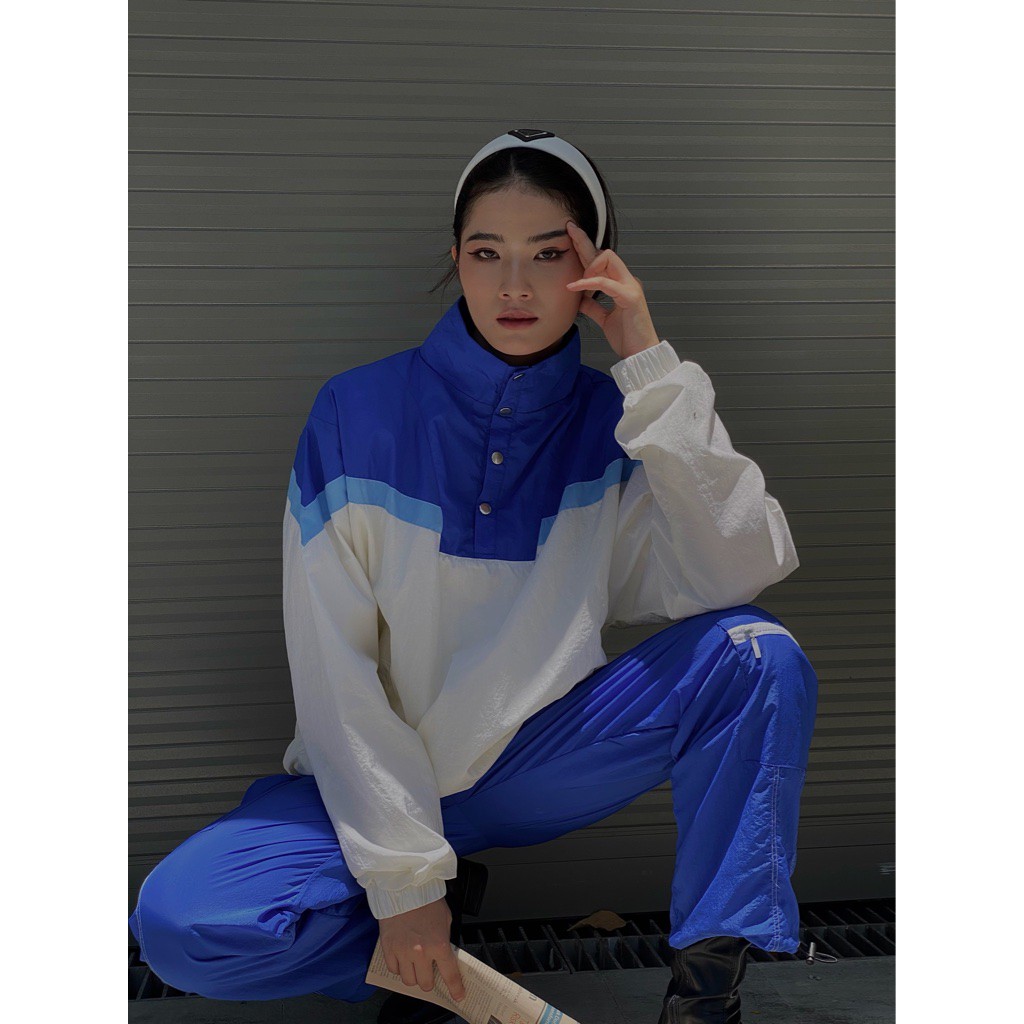 Quần dù túi hộp Oasis xanh dương BLMDE