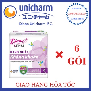 diana hàng ngày kháng khuẩn, gói 8 miếng, com bo 6 gói