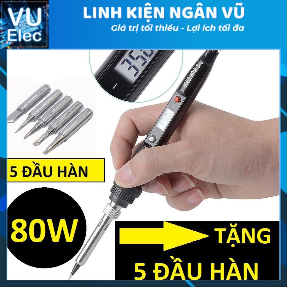 Mỏ hàn thiếc cao cấp (có LCD hiển thị và điều chỉnh nhiệt độ) cao cấp (Có thể là tay hàn đen hoặc đỏ)