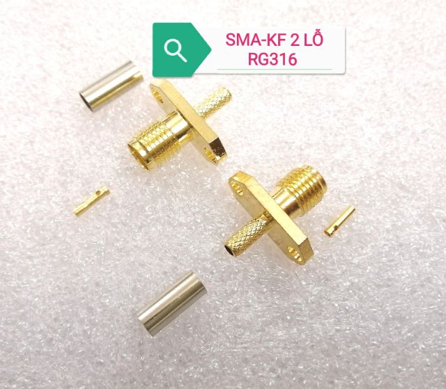 Đầu jack SMA-KF mặt bích có lỗ bắt vít panel thành hộp vỏ hộp