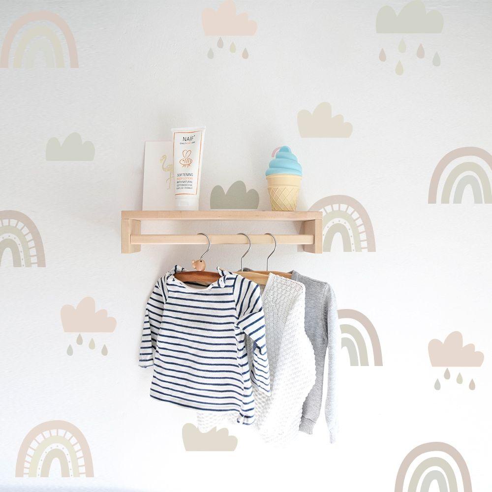 Sticker Dán Tường Tự Dính Họa Tiết Cầu Vồng Dễ Thương Bắt Mắt