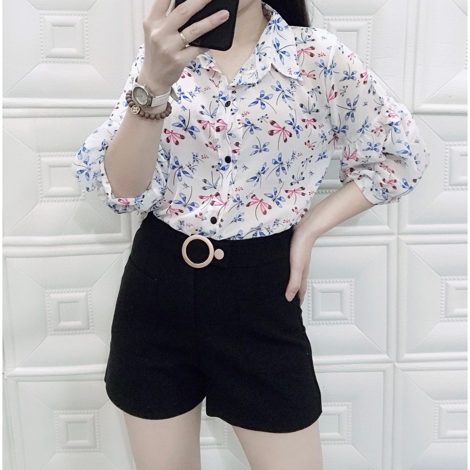 áo sơ mi cách điệu cổ đức tay bồng