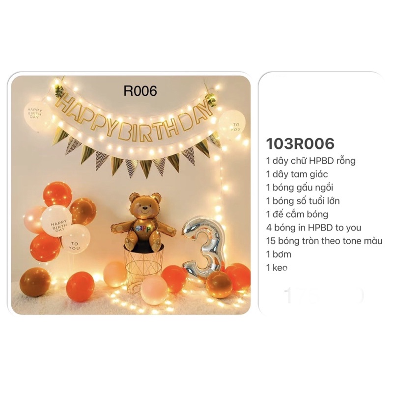 Set bong bóng phụ kiện sinh nhật-trang trí cho bé trai và gái-LynaShop