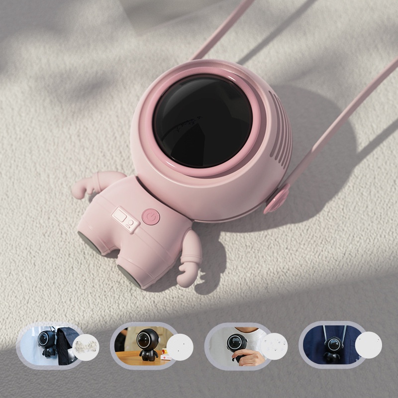 Quạt Đeo Cổ Cầm Tay để Bàn Mini Tích điện Hình Thú Cute Tiện Dụng đa Năng Pin Dung Lượng Cao