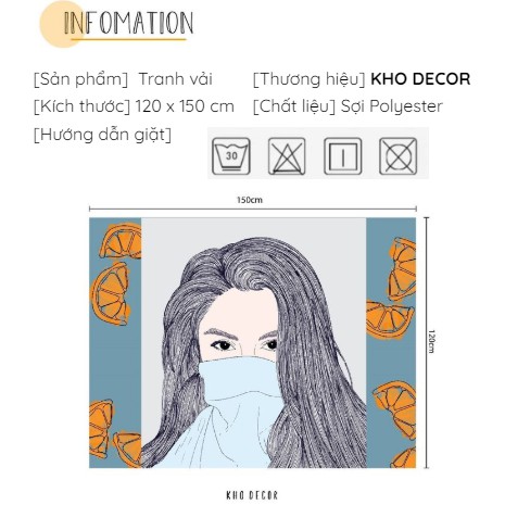 [Mã KHODFL10K]Thảm vải trang trí TT-19 TẶNG KÈM phụ kiện treo - Design by Kho Decor