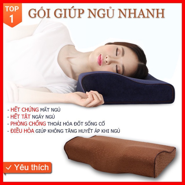 Gối ngủ nhanh Foam Memory Nhật Bản cao su non đa năng giúp phòng chống thoái hóa đốt sống cổ, hết ngáy ngủ 4.7