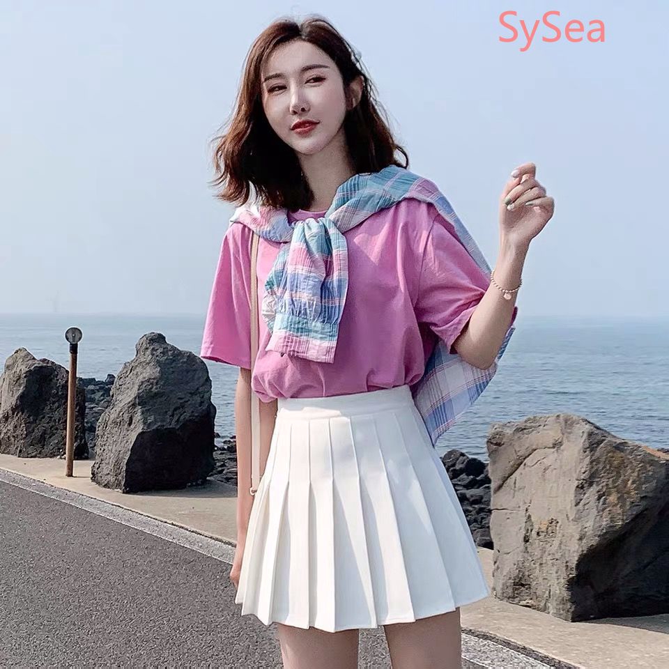 Chân Váy Chữ A Lưng Cao Xếp Ly Thời Trang Mùa Hè Cho Nữ