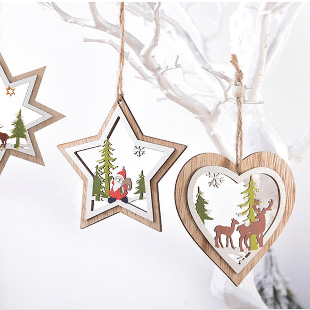 Phụ Kiện Treo Trang Trí Cây Thông Noel Bằng Gỗ DIY